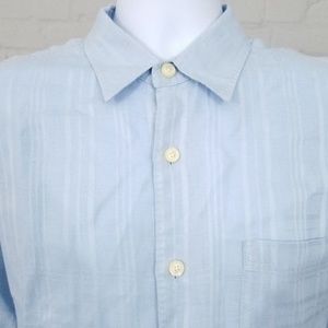 TOMMY BAHAMA Mens Button Down Blue Sz L 100% LINEN